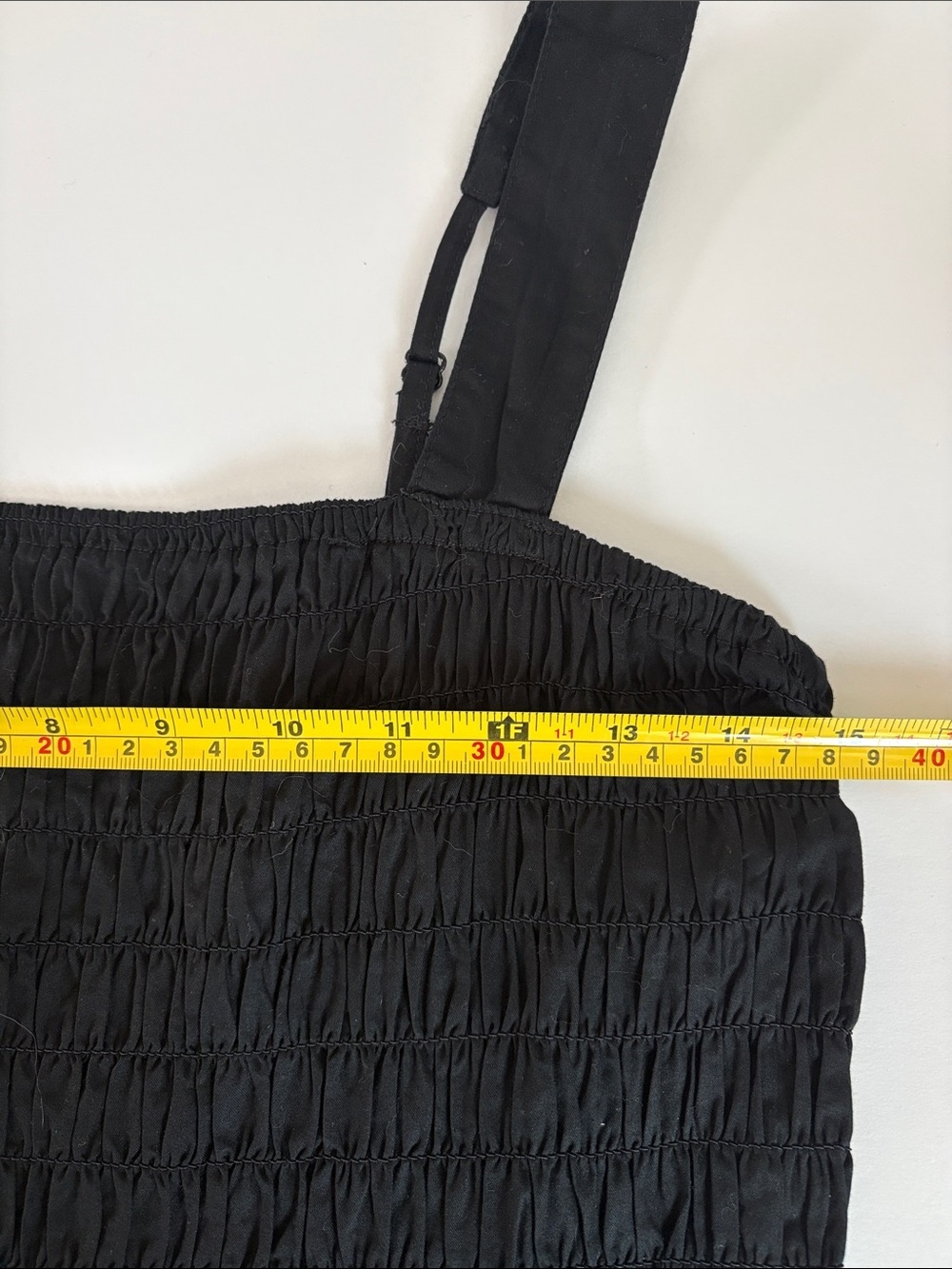 Old Navy black Fit & Flare smocked bodice midi dress w adjustable straps - Picture 14 of 16
